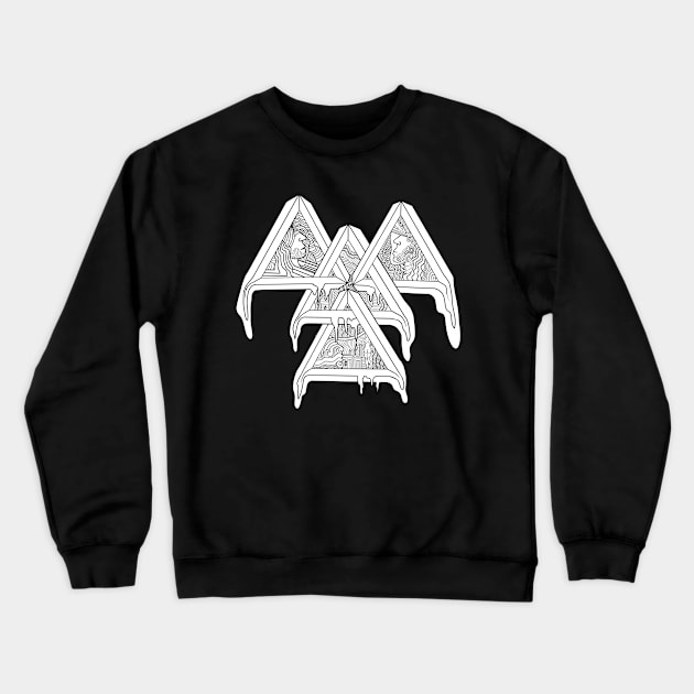 Triangles Are Awesome - Sacred Geometry Cyborg Edition Crewneck Sweatshirt by brooklynmpls